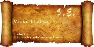Viski Etelka névjegykártya